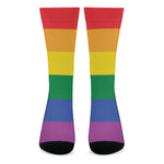 LGBT Pride Rainbow Flag Print Crew Socks