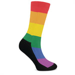 LGBT Pride Rainbow Flag Print Crew Socks