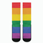 LGBT Pride Rainbow Flag Print Crew Socks