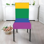 LGBT Pride Rainbow Flag Print Dining Chair Slipcover