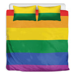 LGBT Pride Rainbow Flag Print Duvet Cover Bedding Set