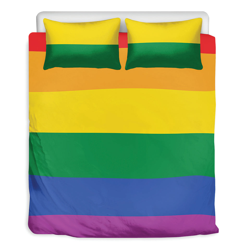 LGBT Pride Rainbow Flag Print Duvet Cover Bedding Set