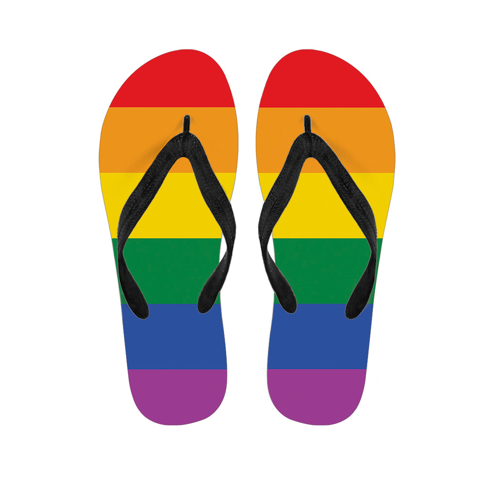 LGBT Pride Rainbow Flag Print Flip Flops