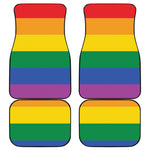 LGBT Pride Rainbow Flag Print Front and Back Car Floor Mats