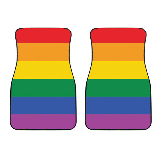 LGBT Pride Rainbow Flag Print Front Car Floor Mats