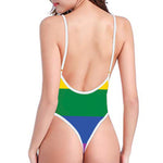 LGBT Pride Rainbow Flag Print High Cut One Piece Swimsuit
