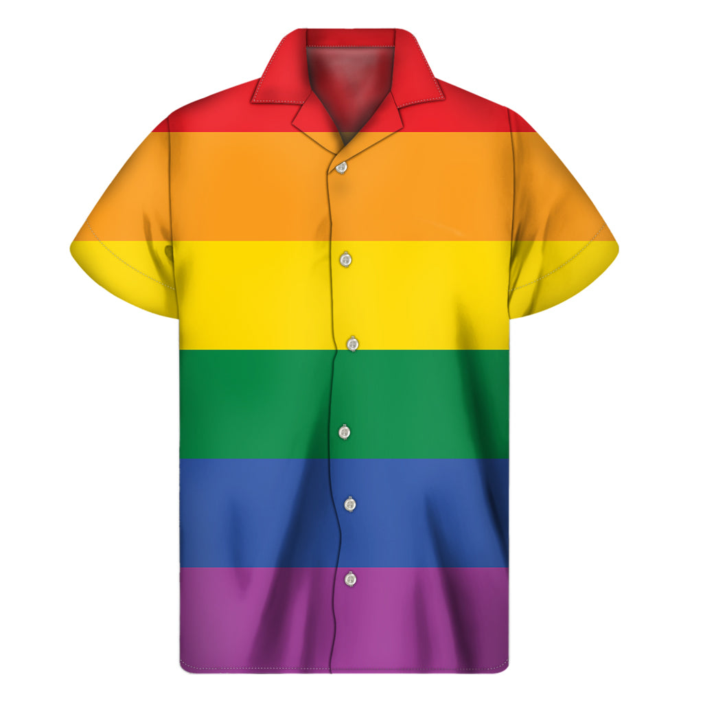 LGBT Pride Rainbow Flag Print Men's Short Sleeve Shirt