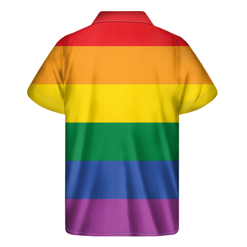 LGBT Pride Rainbow Flag Print Men's Short Sleeve Shirt