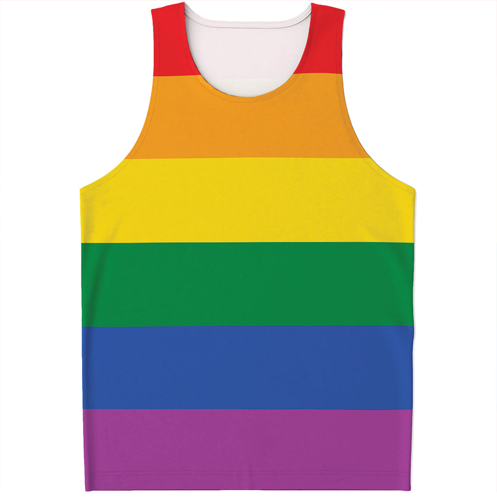 LGBT Pride Rainbow Flag Print Men's Tank Top