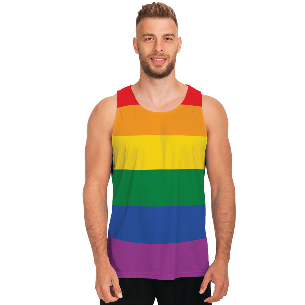 LGBT Pride Rainbow Flag Print Men's Tank Top