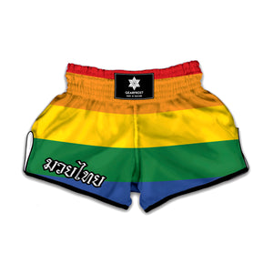 LGBT Pride Rainbow Flag Print Muay Thai Boxing Shorts