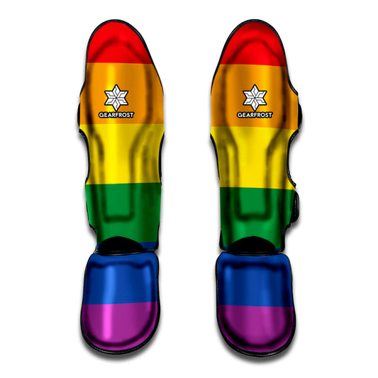 LGBT Pride Rainbow Flag Print Muay Thai Shin Guards