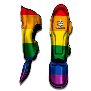 LGBT Pride Rainbow Flag Print Muay Thai Shin Guards