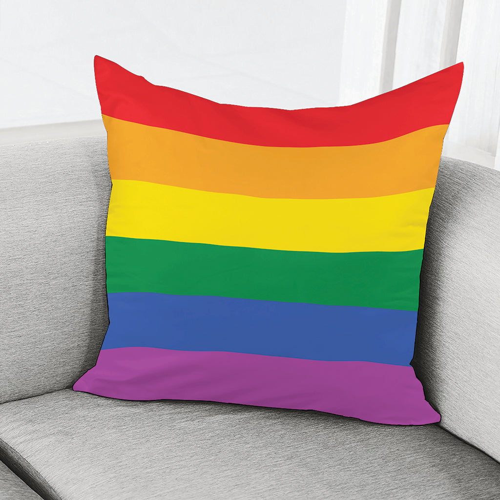 LGBT Pride Rainbow Flag Print Pillow Cover