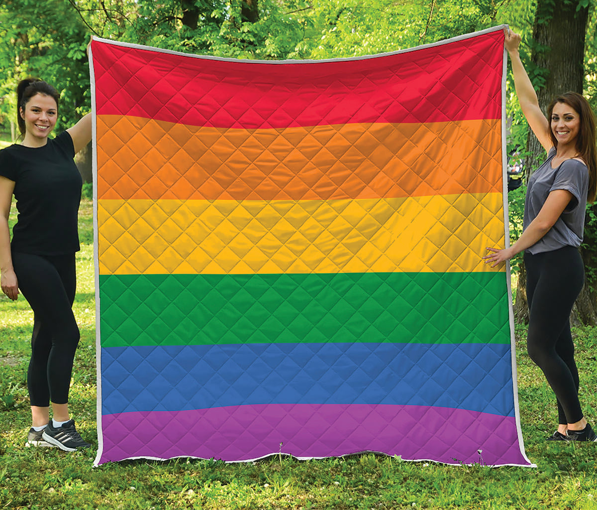 LGBT Pride Rainbow Flag Print Quilt