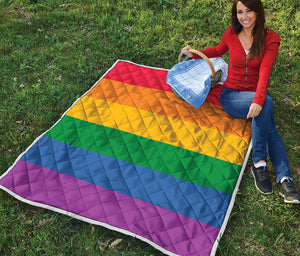 LGBT Pride Rainbow Flag Print Quilt