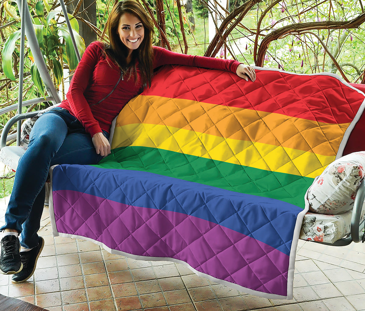 LGBT Pride Rainbow Flag Print Quilt