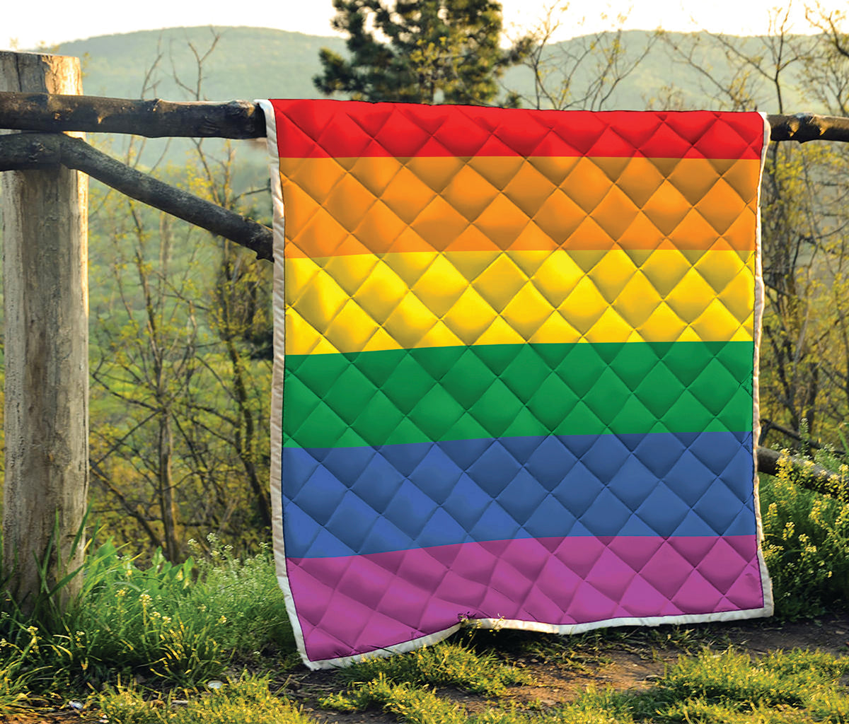 LGBT Pride Rainbow Flag Print Quilt