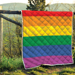 LGBT Pride Rainbow Flag Print Quilt