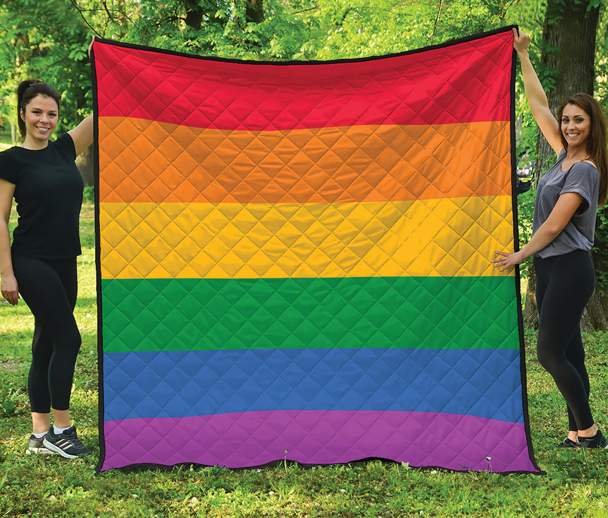 LGBT Pride Rainbow Flag Print Quilt