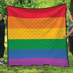 LGBT Pride Rainbow Flag Print Quilt