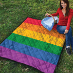 LGBT Pride Rainbow Flag Print Quilt