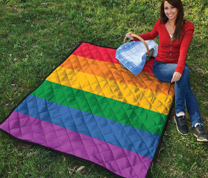 LGBT Pride Rainbow Flag Print Quilt