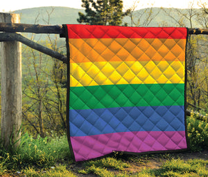 LGBT Pride Rainbow Flag Print Quilt