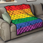 LGBT Pride Rainbow Flag Print Quilt