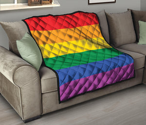 LGBT Pride Rainbow Flag Print Quilt