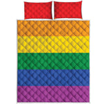 LGBT Pride Rainbow Flag Print Quilt Bed Set