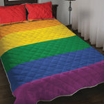 LGBT Pride Rainbow Flag Print Quilt Bed Set