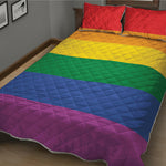 LGBT Pride Rainbow Flag Print Quilt Bed Set