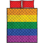 LGBT Pride Rainbow Flag Print Quilt Bed Set