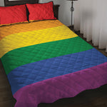 LGBT Pride Rainbow Flag Print Quilt Bed Set
