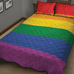 LGBT Pride Rainbow Flag Print Quilt Bed Set