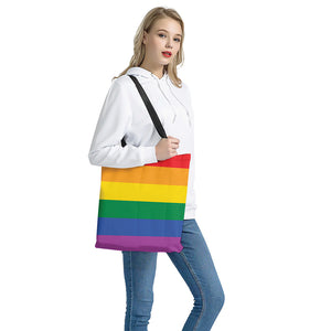 LGBT Pride Rainbow Flag Print Tote Bag