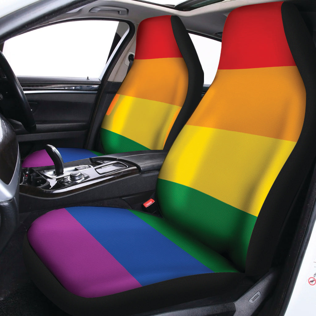 LGBT Pride Rainbow Flag Print Universal Fit Car Seat Covers