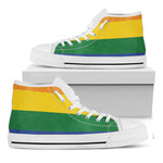 LGBT Pride Rainbow Flag Print White High Top Sneakers