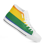 LGBT Pride Rainbow Flag Print White High Top Sneakers
