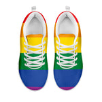 LGBT Pride Rainbow Flag Print White Running Shoes