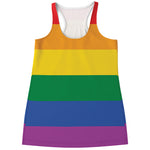 LGBT Pride Rainbow Flag Print Women's Racerback Tank Top