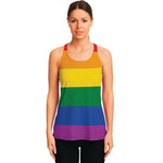 LGBT Pride Rainbow Flag Print Women's Racerback Tank Top