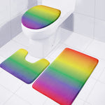 LGBT Pride Rainbow Gradient Print 3 Piece Bath Mat Set