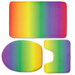 LGBT Pride Rainbow Gradient Print 3 Piece Bath Mat Set