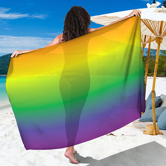 LGBT Pride Rainbow Gradient Print Beach Sarong Wrap