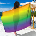 LGBT Pride Rainbow Gradient Print Beach Sarong Wrap