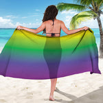 LGBT Pride Rainbow Gradient Print Beach Sarong Wrap
