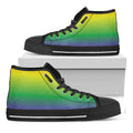LGBT Pride Rainbow Gradient Print Black High Top Sneakers