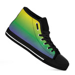 LGBT Pride Rainbow Gradient Print Black High Top Shoes